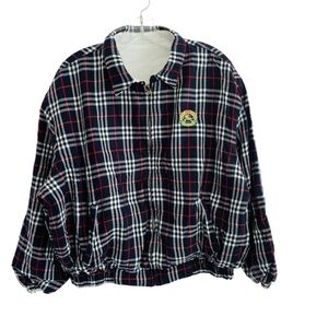Burberry Reversible Plaid + White Bomber Jacket Vintage